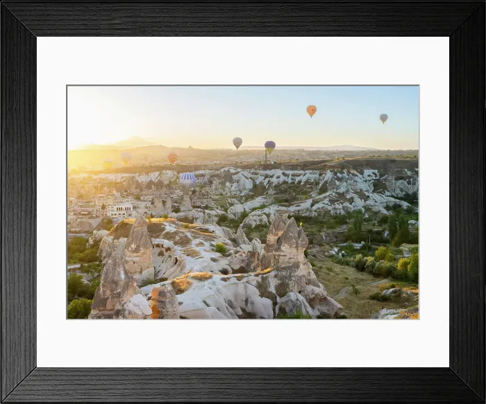 Framed Print : Rock formations, hot air balloons at sunrise, Goreme, Goreme Historical National Park, Nevsehir District, Nevsehir Province, UNESCO, Cappadocia, Central Anatolia Region, Turkey Framed Print : Rock formations, hot air balloons at sunrise, Goreme, Goreme Historical National Park, Nevsehir District, Nevsehir Province, UNESCO, Cappadocia, Central Anatolia Region, Turkey