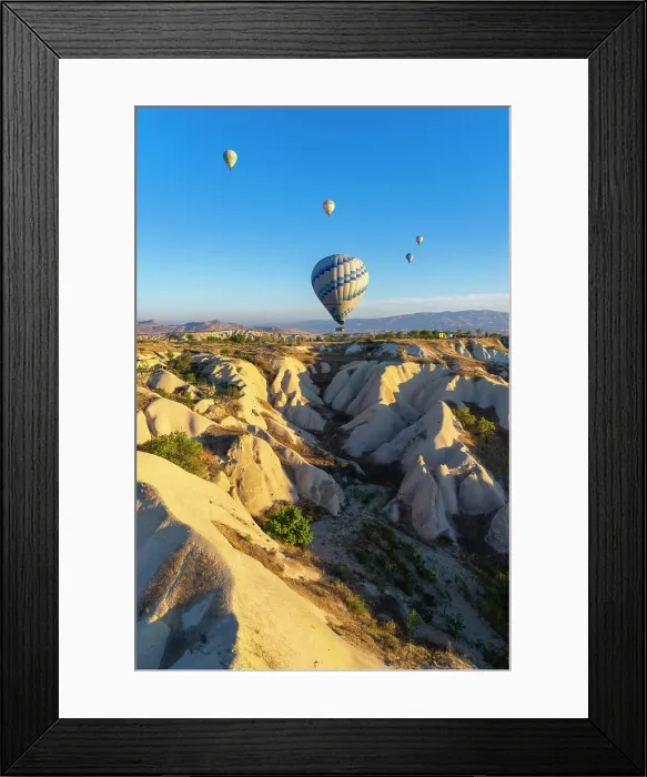 Framed Print : Aerial view of hot air balloon over rock formations at sunrise, Goreme, Goreme Historical National Park, Nevsehir District, Nevsehir Province, UNESCO, Cappadocia, Central Anatolia Region, Turkey Framed Print : Aerial view of hot air balloon over rock formations at sunrise, Goreme, Goreme Historical National Park, Nevsehir District, Nevsehir Province, UNESCO, Cappadocia, Central Anatolia Region, Turkey