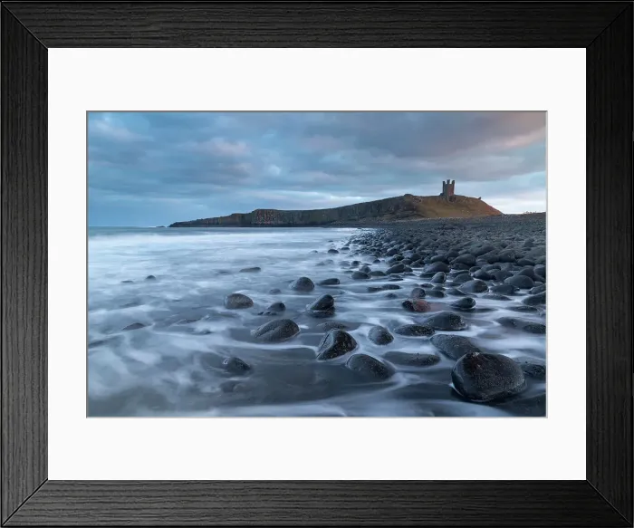 Framed Print : Dunstanburgh Castle from the rocky shores of Embleton Bay, Northumberland, England. Winter (February) 2018 Framed Print : Dunstanburgh Castle from the rocky shores of Embleton Bay, Northumberland, England. Winter (February) 2018