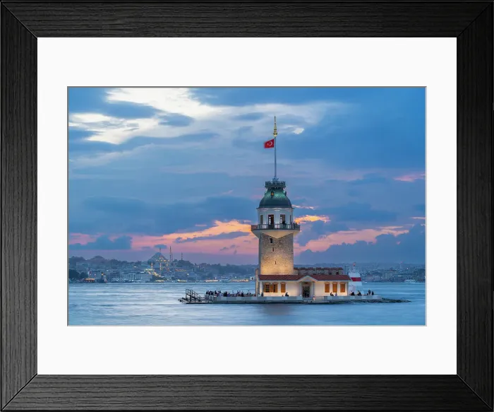 Framed Print : Maiden's Tower at twilight, Uskudar District, Istanbul Province, Turkey Framed Print : Maiden's Tower at twilight, Uskudar District, Istanbul Province, Turkey