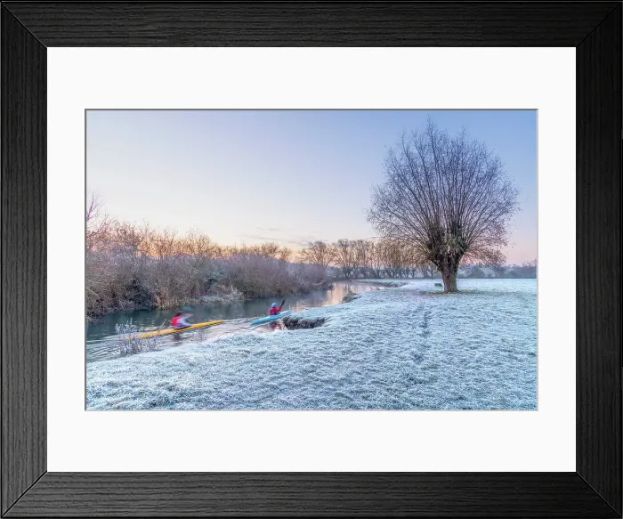 Framed Print : UK, England, Cambridgeshire, Grantchester, Grantchester Meadows and River Cam, frosty morning Framed Print : UK, England, Cambridgeshire, Grantchester, Grantchester Meadows and River Cam, frosty morning