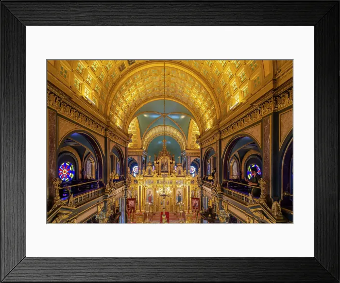 Framed Print : Golden interior of Iron Saint Stephen's Orthodox Church, UNESCO, Balat, Fatih District, Istanbul Province, Turkey