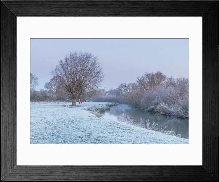 Framed Print : UK, England, Cambridgeshire, Grantchester, Grantchester Meadows and River Cam, frosty morning Framed Print : UK, England, Cambridgeshire, Grantchester, Grantchester Meadows and River Cam, frosty morning