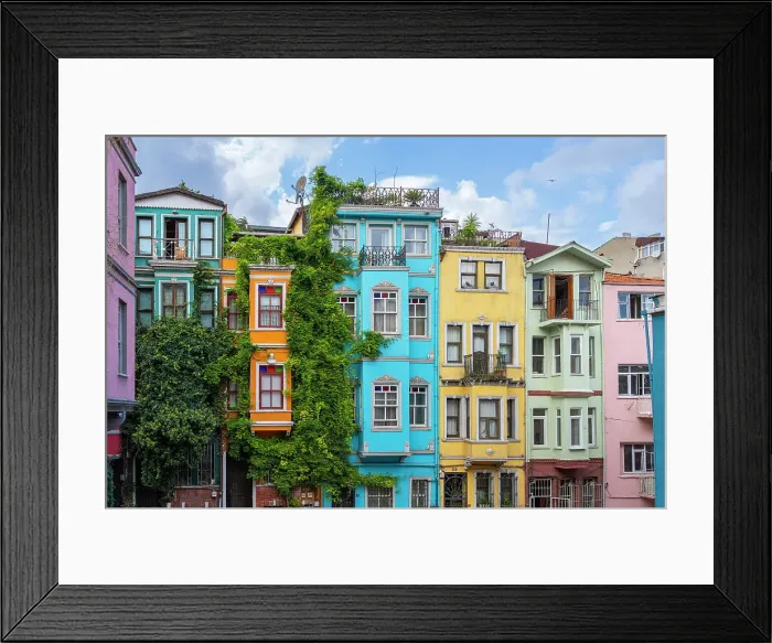 Framed Print : Colorful houses in Balat, Fatih District, Istanbul Province, Turkey Framed Print : Colorful houses in Balat, Fatih District, Istanbul Province, Turkey