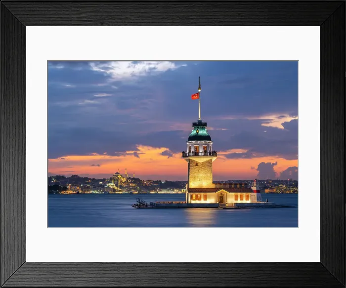 Framed Print : Maiden's Tower at twilight, Uskudar District, Istanbul Province, Turkey Framed Print : Maiden's Tower at twilight, Uskudar District, Istanbul Province, Turkey