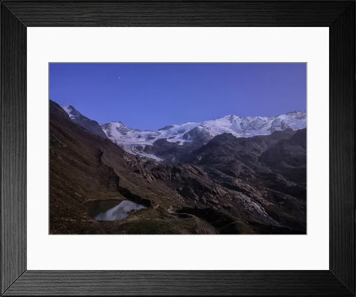 Framed Print : Sunrise over Forni glacier and Rosole lake framed by snowy mountains, Stelvio National Park, Valtellina, Lombardy Italy Framed Print : Sunrise over Forni glacier and Rosole lake framed by snowy mountains, Stelvio National Park, Valtellina, Lombardy Italy