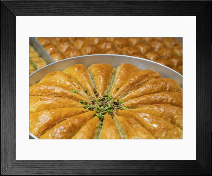 Framed Print : Detail of traditional Turkish dessert baklava, Egyptian Bazaar (Spice Bazaar), Eminonu, Fatih District, Istanbul Province, Turkey Framed Print : Detail of traditional Turkish dessert baklava, Egyptian Bazaar (Spice Bazaar), Eminonu, Fatih District, Istanbul Province, Turkey