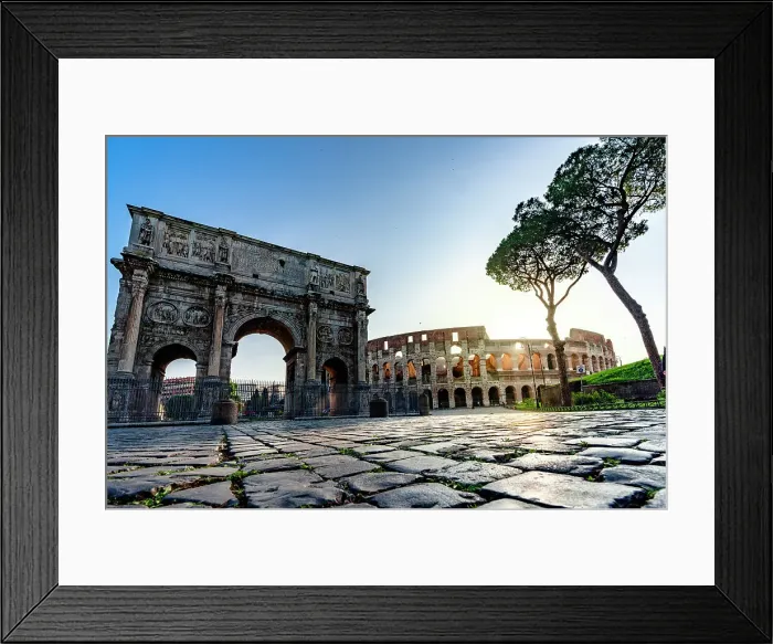 Framed Print : Coliseum and Arch of Constantine at dawn, Rome, Italy Framed Print : Coliseum and Arch of Constantine at dawn, Rome, Italy