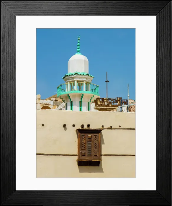 Framed Print : Minaret of mosque, Al-Balad (historic old town), UNESCO World Heritage Site, Jeddah, Makkah Province, Saudi Arabia Framed Print : Minaret of mosque, Al-Balad (historic old town), UNESCO World Heritage Site, Jeddah, Makkah Province, Saudi Arabia