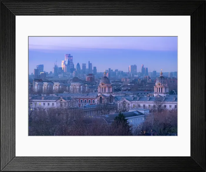Framed Print : City of London & Royal Naval College from Greenwich Park, London, England, UK Framed Print : City of London & Royal Naval College from Greenwich Park, London, England, UK