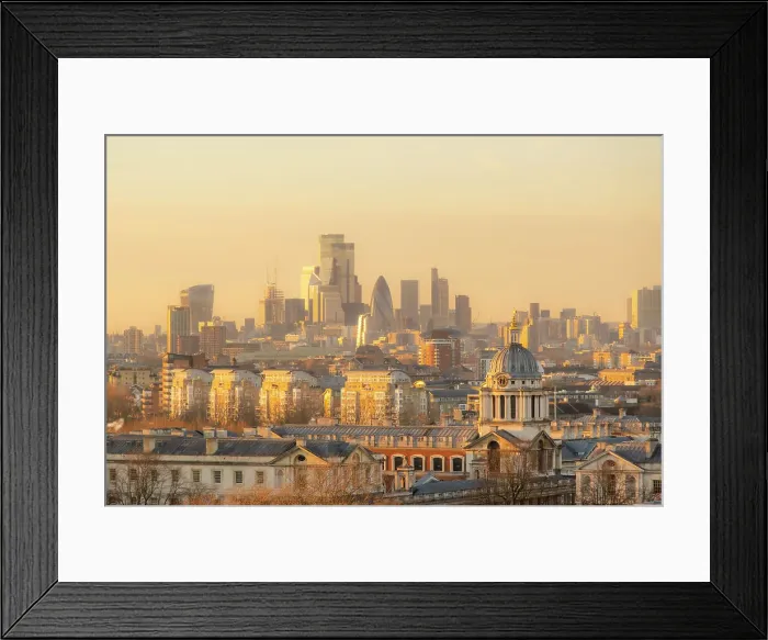Framed Print : City of London & Royal Naval College from Greenwich Park, London, England, UK Framed Print : City of London & Royal Naval College from Greenwich Park, London, England, UK