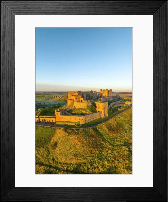 Framed Print : UK, England, Northumberland, Bamburgh, Bamburgh Beach, Bamburgh Castle