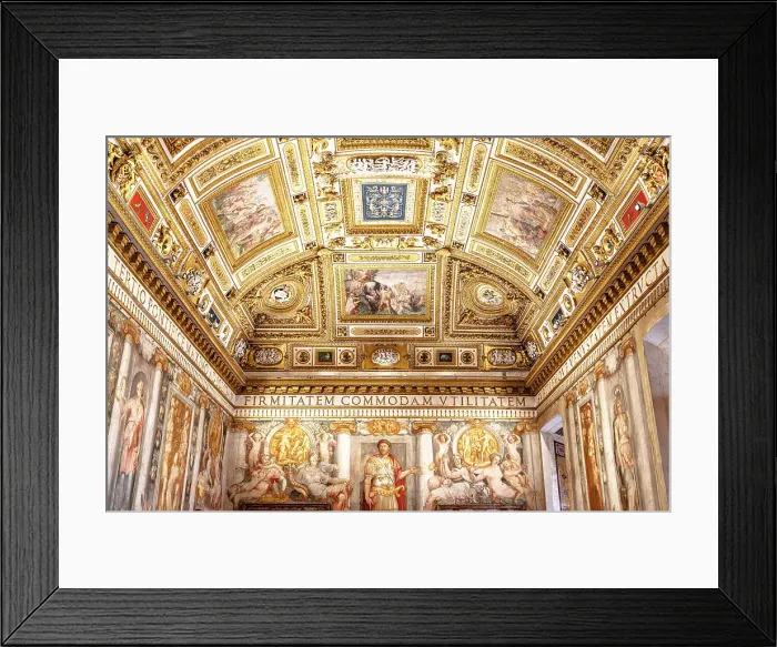 Framed Print : Ornate ceiling and frescoes, Castel Sant Angelo, Rome, Lazio, Italy
