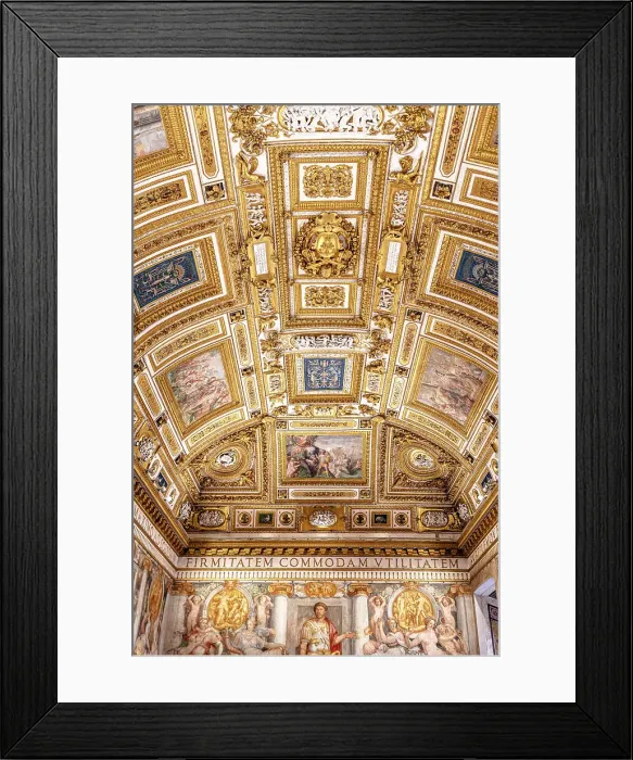 Framed Print : Gilded ornate ceiling of Castel Sant Angelo, Rome, Lazio, Italy