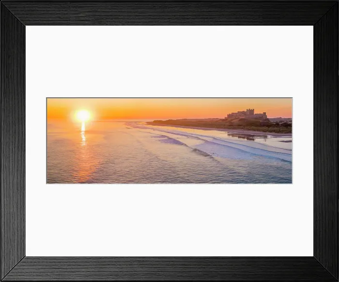 Framed Print : UK, England, Northumberland, Bamburgh, Bamburgh Beach, Bamburgh Castle at sunrise Framed Print : UK, England, Northumberland, Bamburgh, Bamburgh Beach, Bamburgh Castle at sunrise