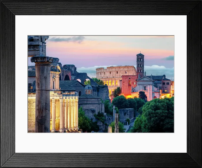 Framed Print : Sunrise over the Coliseum and Roman Forums, Rome, Italy Framed Print : Sunrise over the Coliseum and Roman Forums, Rome, Italy
