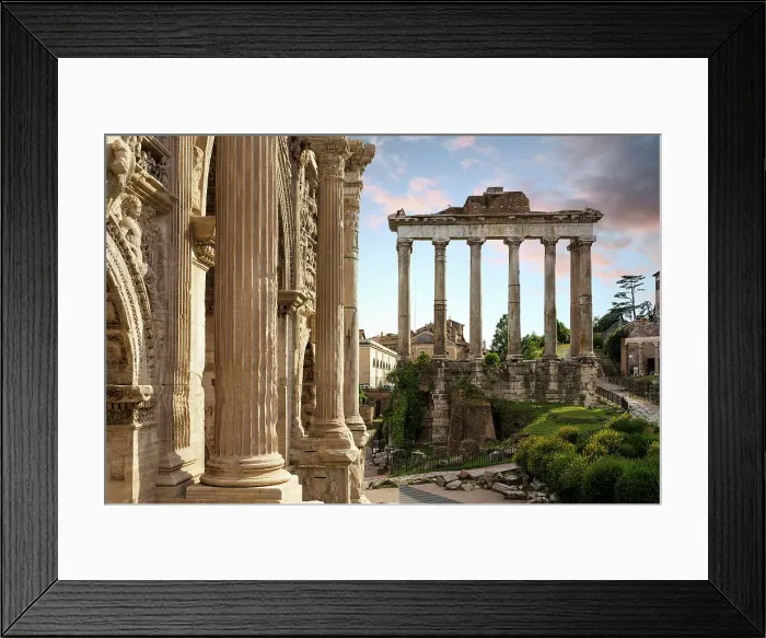 Framed Print : The Temple of Saturn and arch, part of Roman Forum, Rome, Italy Framed Print : The Temple of Saturn and arch, part of Roman Forum, Rome, Italy