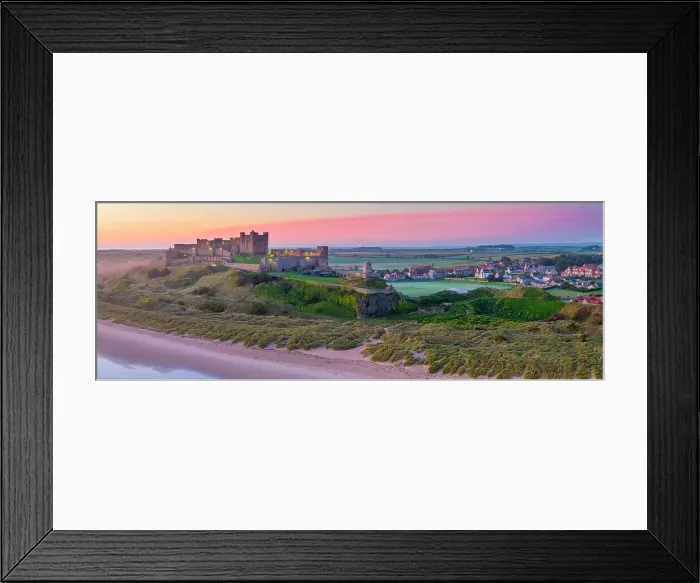 Framed Print : UK, England, Northumberland, Bamburgh, Bamburgh Beach, Bamburgh Castle at sunrise Framed Print : UK, England, Northumberland, Bamburgh, Bamburgh Beach, Bamburgh Castle at sunrise