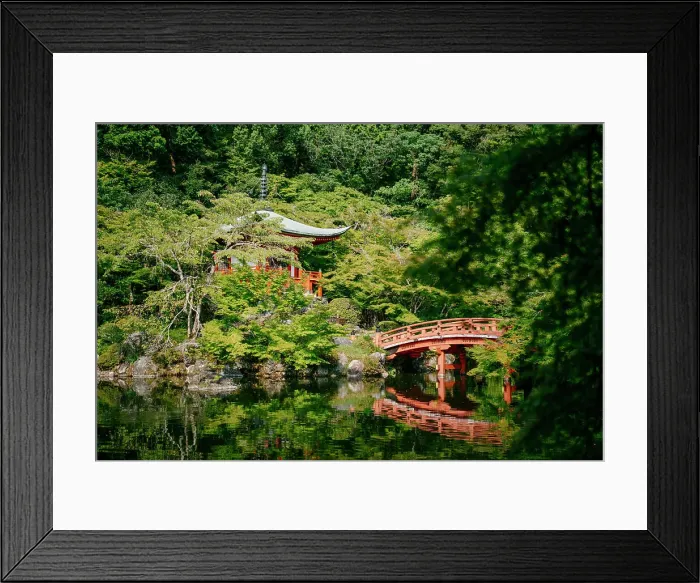 Framed Print : Bentendo Hall and Bridge in summer, Daigo-ji Temple, Kyoto, Japan Framed Print : Bentendo Hall and Bridge in summer, Daigo-ji Temple, Kyoto, Japan