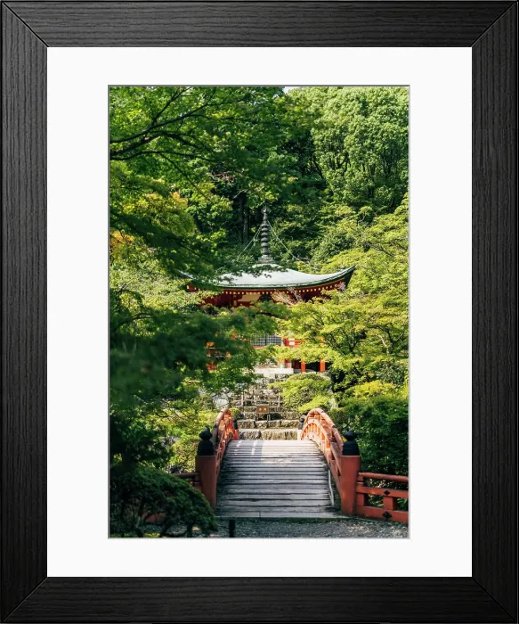 Framed Print : Bentendo Hall and Bridge in summer, Daigo-ji Temple, Kyoto, Japan Framed Print : Bentendo Hall and Bridge in summer, Daigo-ji Temple, Kyoto, Japan