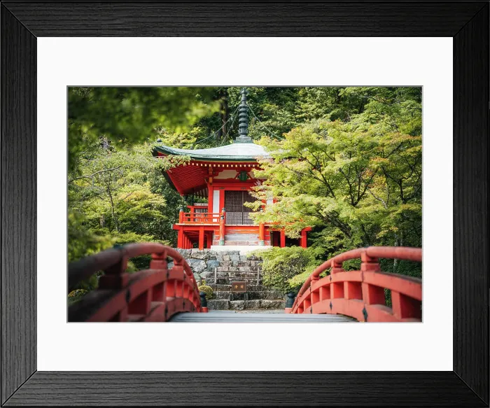 Framed Print : Bentendo Hall and Bridge in summer, Daigo-ji Temple, Kyoto, Japan Framed Print : Bentendo Hall and Bridge in summer, Daigo-ji Temple, Kyoto, Japan