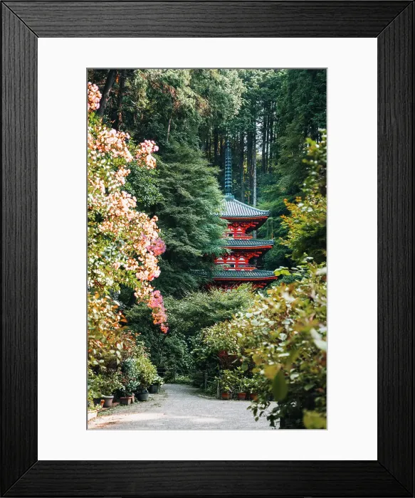 Framed Print : Gansen-ji temple, pagoda and garden near Kyoto, Japan Framed Print : Gansen-ji temple, pagoda and garden near Kyoto, Japan