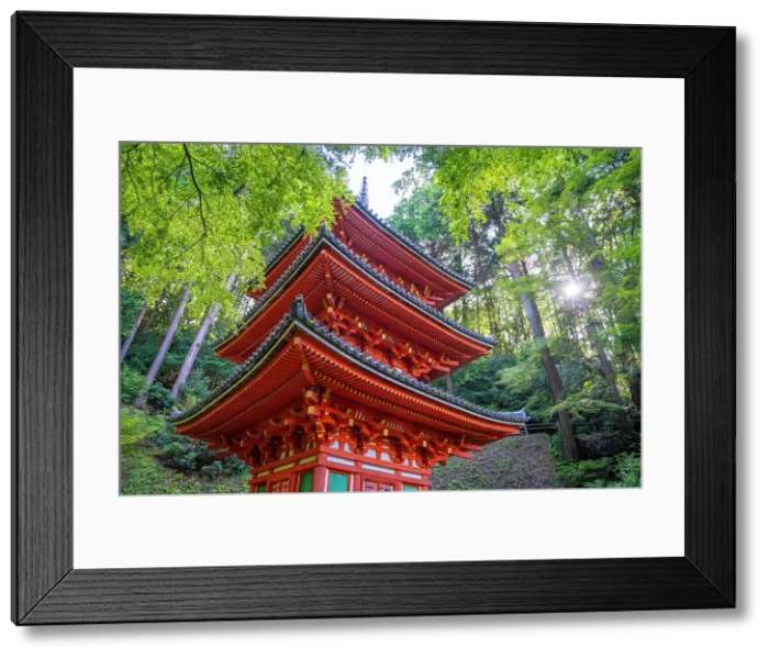 Framed Print : Gansen-ji temple, pagoda and garden near Kyoto, Japan Framed Print : Gansen-ji temple, pagoda and garden near Kyoto, Japan