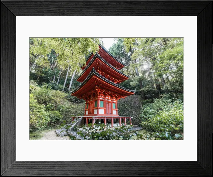 Framed Print : Gansen-ji temple, pagoda and garden near Kyoto, Japan Framed Print : Gansen-ji temple, pagoda and garden near Kyoto, Japan