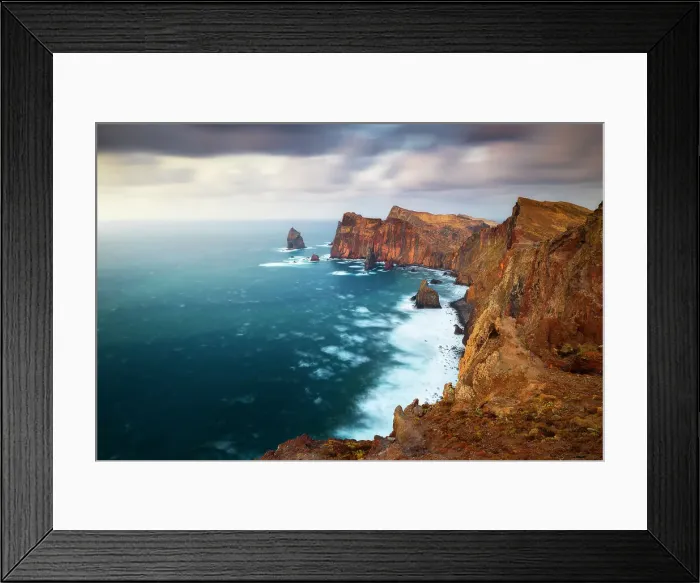 Framed Print : A long exposure at sunset in Sao Lourenco peninsula from Miradouro da Ponta do Rosto, Madeira, Portugal Framed Print : A long exposure at sunset in Sao Lourenco peninsula from Miradouro da Ponta do Rosto, Madeira, Portugal