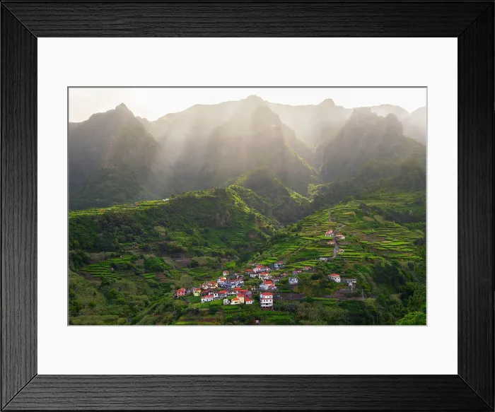 Framed Print : Terracing and mountains at Sao Vicente during sunrise, Madeira, Portugal Framed Print : Terracing and mountains at Sao Vicente during sunrise, Madeira, Portugal