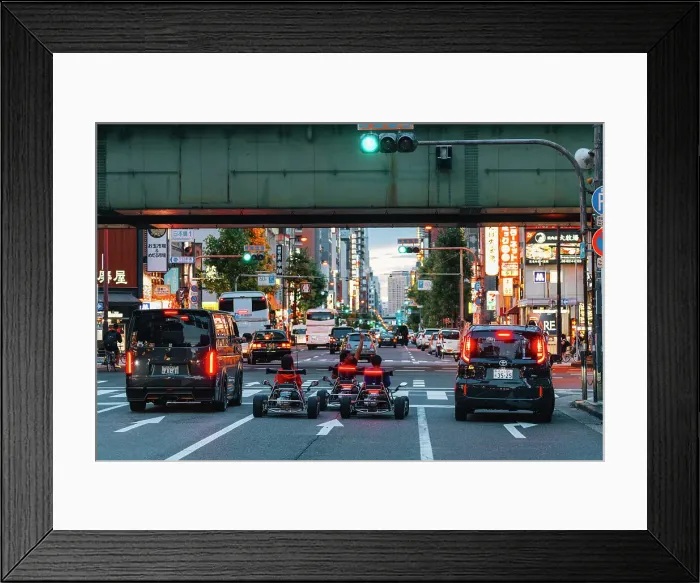 Framed Print : Traffic road in Osaka at sunset, Japan