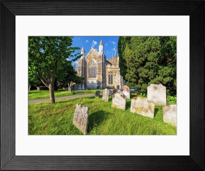 Framed Print : Church of Saint Mary in Rye at sunset, Rye, Rother, East Sussex, England, United Kingdom