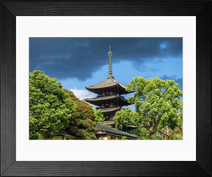 Framed Print : Kofukuji pagoda in Nara, stormy weather, Japan Framed Print : Kofukuji pagoda in Nara, stormy weather, Japan