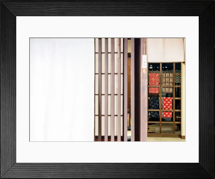 Framed Print : Fabrics and linear architecture, Nara, Japan Framed Print : Fabrics and linear architecture, Nara, Japan