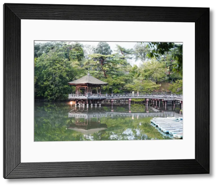 Framed Print : Ukimido pavilion in the evening, Nara Park, Nara, Kansai, Japan