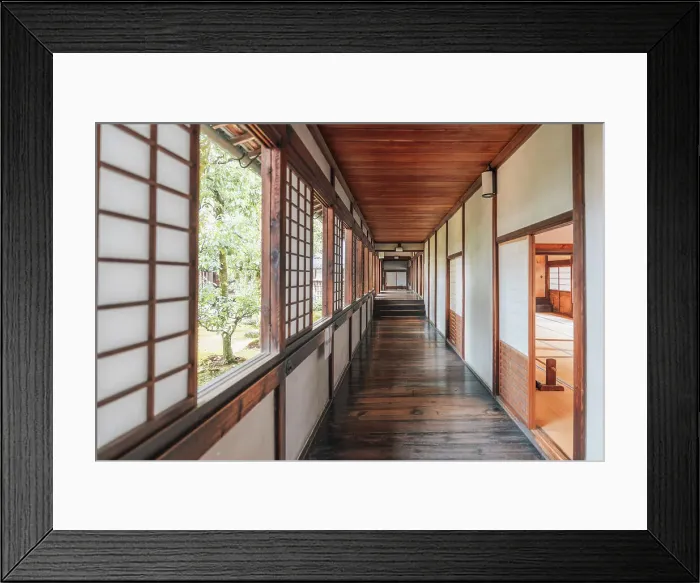 Framed Print : Typical Japanese floors and walls inside the Daigo-Ji temple, Kyoto Framed Print : Typical Japanese floors and walls inside the Daigo-Ji temple, Kyoto