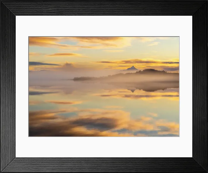 Framed Print : Reflections and mist in Vagspollen during sunset along the road to Uttakleiv beach, Leknes, Vestvagoy, Nordland, Lofoten Islands, Norway Framed Print : Reflections and mist in Vagspollen during sunset along the road to Uttakleiv beach, Leknes, Vestvagoy, Nordland, Lofoten Islands, Norway