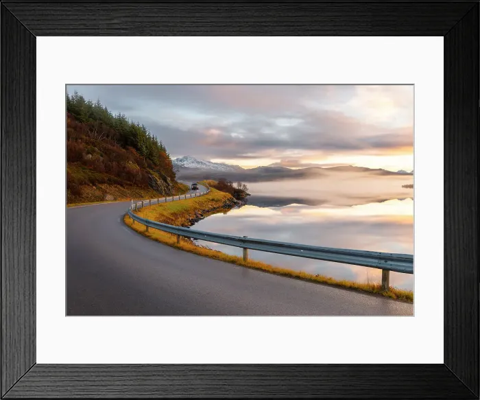 Framed Print : A car along along the road to Uttakleiv beach during sunset, Leknes, Vestvagoy, Nordland, Lofoten Islands, Norway Framed Print : A car along along the road to Uttakleiv beach during sunset, Leknes, Vestvagoy, Nordland, Lofoten Islands, Norway