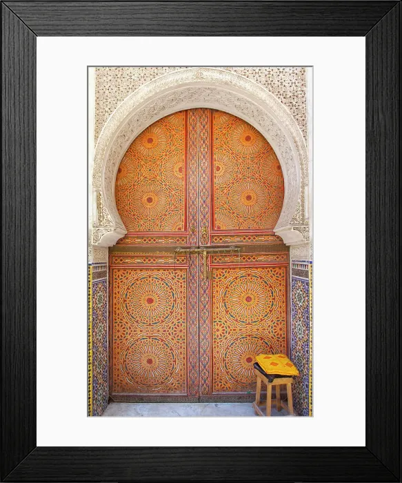 Framed Print : A decorated door in the Medina of Fez, Morocco. The medina of Fes was declared UNESCO World Heritage Site in 1981 Framed Print : A decorated door in the Medina of Fez, Morocco. The medina of Fes was declared UNESCO World Heritage Site in 1981