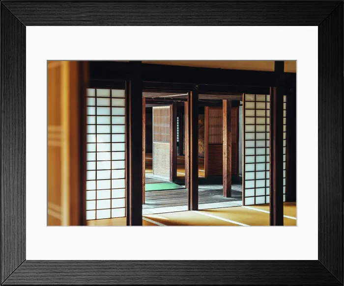 Framed Print : Typical Japanese tatami floors and walls inside the Daigo-Ji temple, Kyoto Framed Print : Typical Japanese tatami floors and walls inside the Daigo-Ji temple, Kyoto