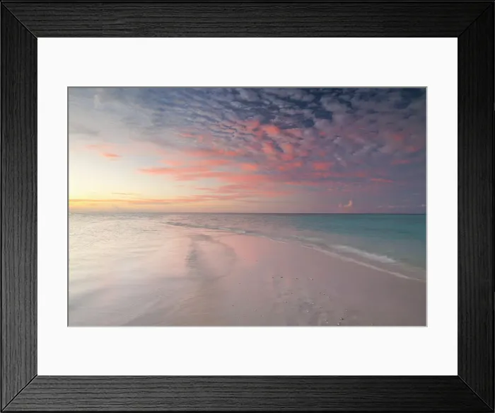 Framed Print : Sandbank at sunset on a tropical island, North Ari Atoll, the Maldives