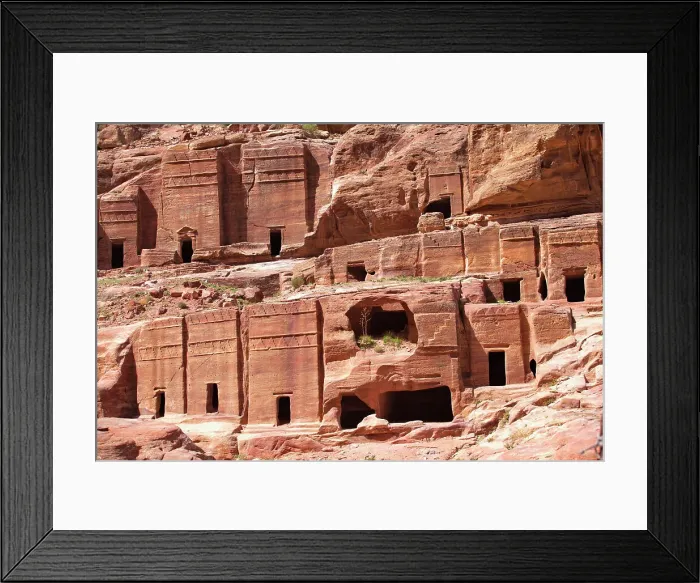 Framed Print : Nabatean Tombs inside the archaeological site of Petra, Jordan, Middle East. Recognized as a UNESCO World Heritage Site in 1985