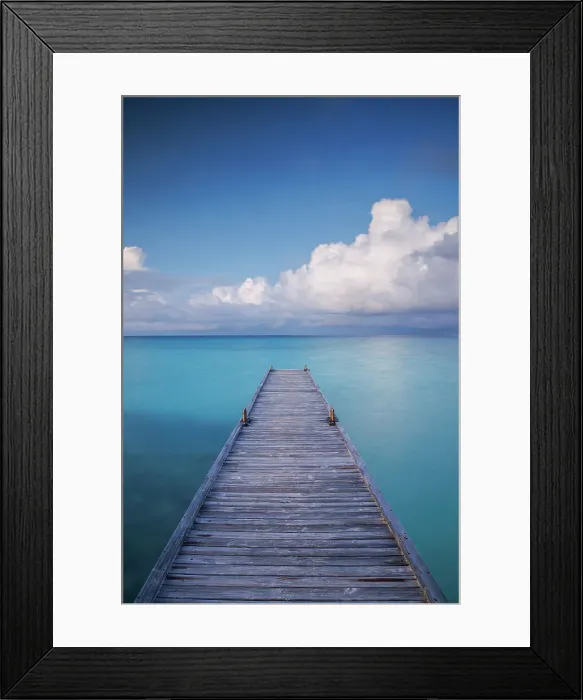 Framed Print : Jetty on tropical island, North Ari Atoll, the Maldives Framed Print : Jetty on tropical island, North Ari Atoll, the Maldives