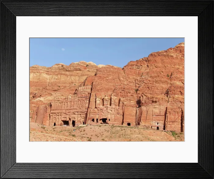 Framed Print : The Royal Tombs in the archaeological site of Petra, Jordan, Middle East. Recognized as a UNESCO World Heritage Site in 1985