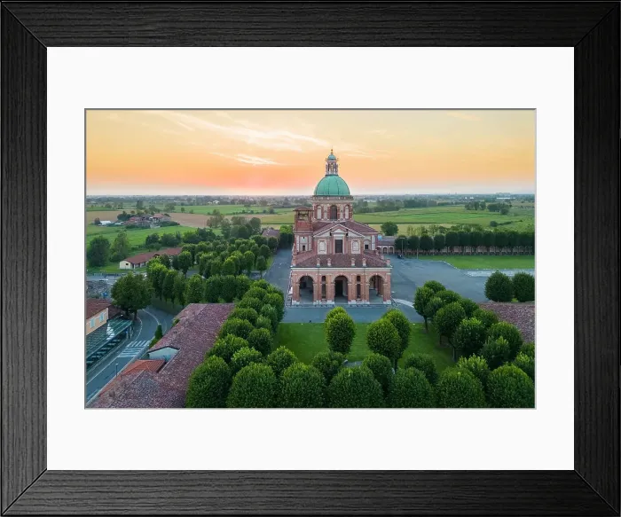 Framed Print : Aerial view of the Santuario di Santa Maria del Fonte presso Caravaggio at sunset. Caravaggio, Bergamo district, Lombardy, Italy Framed Print : Aerial view of the Santuario di Santa Maria del Fonte presso Caravaggio at sunset. Caravaggio, Bergamo district, Lombardy, Italy