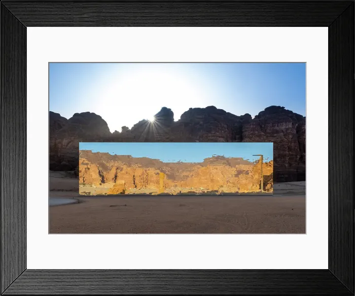 Framed Print : Maraya Concert Hall, the largest mirror building in the world, Al-Ula, Medina Province, Saudi Arabia