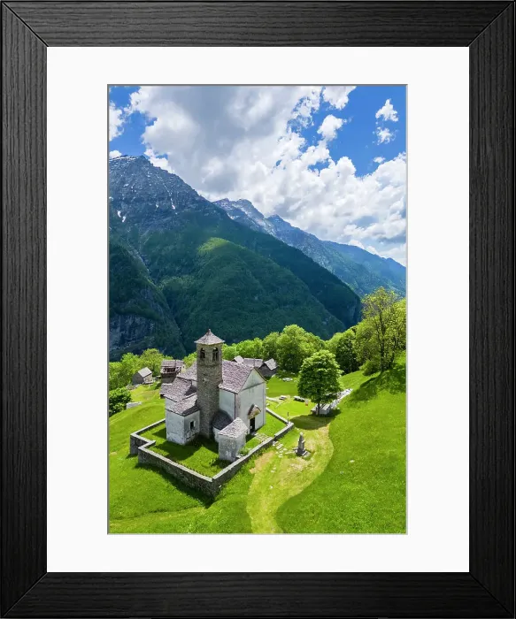 Framed Print : Aerial view of the small mountain walser town of Salecchio Inferiore in spring. Premia, Valle Antigorio, Verbano Cusio Ossola, Piedmont, Italy Framed Print : Aerial view of the small mountain walser town of Salecchio Inferiore in spring. Premia, Valle Antigorio, Verbano Cusio Ossola, Piedmont, Italy