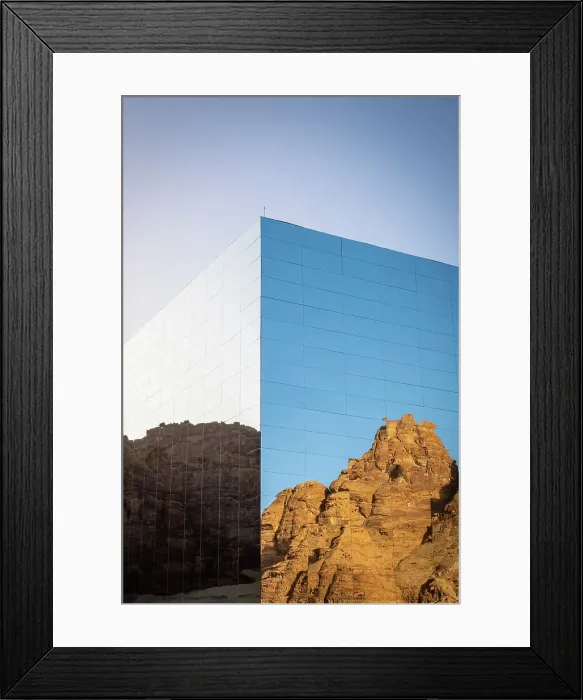 Framed Print : Maraya Concert Hall, the largest mirror building in the world, Al-Ula, Medina Province, Saudi Arabia Framed Print : Maraya Concert Hall, the largest mirror building in the world, Al-Ula, Medina Province, Saudi Arabia