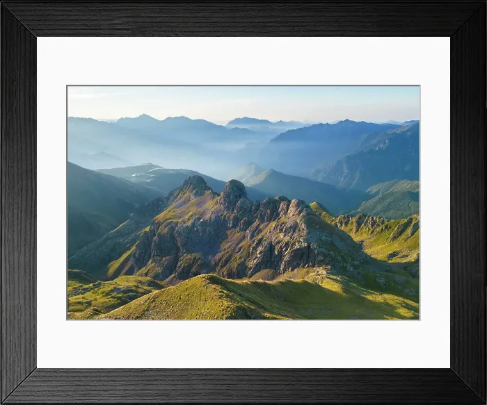 Framed Print : Aerial view of the crest below Rifugio Benigni at sunrise looking towards Ornica. Ornica, Val Salmurano, Val Brembana, Alpi Orobie, Bergamo, Bergamo Province, Lombardy, Italy Framed Print : Aerial view of the crest below Rifugio Benigni at sunrise looking towards Ornica. Ornica, Val Salmurano, Val Brembana, Alpi Orobie, Bergamo, Bergamo Province, Lombardy, Italy