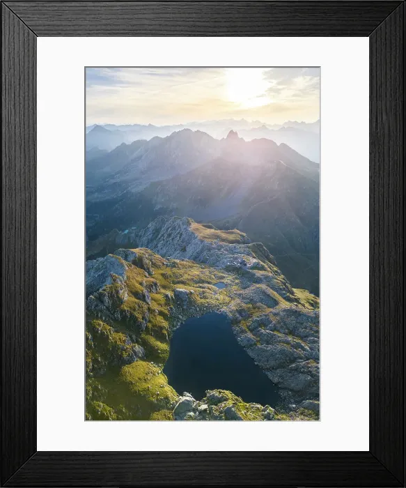Framed Print : Aerial view of the Rifugio Benigni and Lago Piazzotti at sunrise. Ornica, Val Salmurano, Val Brembana, Alpi Orobie, Bergamo, Bergamo Province, Lombardy, Italy Framed Print : Aerial view of the Rifugio Benigni and Lago Piazzotti at sunrise. Ornica, Val Salmurano, Val Brembana, Alpi Orobie, Bergamo, Bergamo Province, Lombardy, Italy